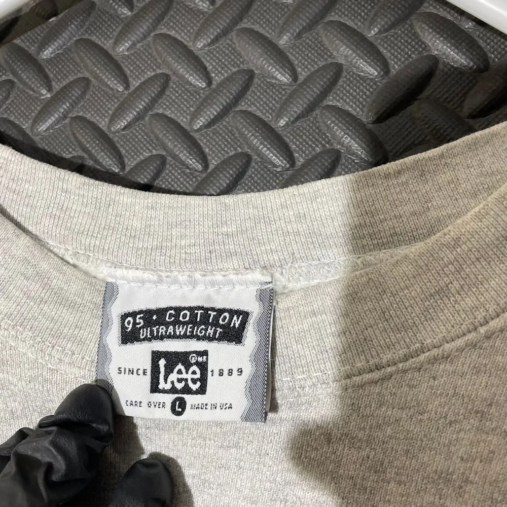 Vintage Northern Virgina Lee Ultra Weight Made In USA Gray Pullover Sweater Sz L